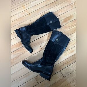 Frye Melissa Button‎ black riding boots